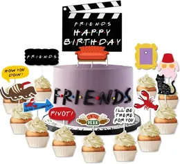 Ferramentas de bolo Amigos Tema Bolo Cupcake Toppers Amigos Decorações de bolo de aniversário para amigos Fãs Programa de TV Decoração de festa de aniversário Suprimentos 231130