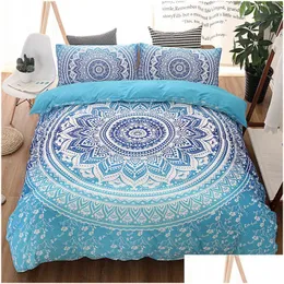 Bedding Sets Bohemian Three-Piece Fl King Queen Size Printed Quilt Er Pillow Case Brand Chic Designer Bed Comforters Supplies In Dro Dhefn