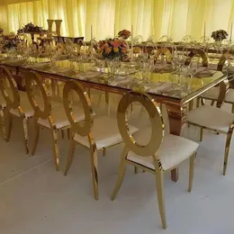 European Creative Simple Stainless Steel Wedding Hotel Banquet Party Outdoor Wedding Table 022