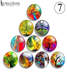 10mm 12mm 14mm 16mm 20mm 25mm 30mm 5767 Tree Of Life Round Glass Cabochon Jewelry Finding Fit 18mm Snap Button Charm Bracelet Neck5766015