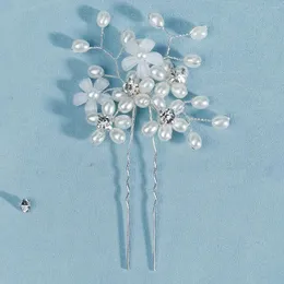 Hair Clips 6pcs Charming Pin Bridal U-shapes Hairpin Peral Flowers Wedding Accessories For Bride
