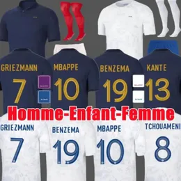 2023 Club Club مجموعات كرة القدم الفرنسية Benzema Giroud Mbappe Griezmann Saliba Pavard Kante Maillot de Foot Equipe Maillots Kids Men