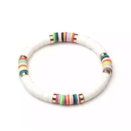 Handgefertigter Schmuck, ganzes 6 mm weiches Keramik-Abstandsarmband, Strand, gemischte Farben, elastisches Seil, geschnittenes weiches Keramik-Armband294b