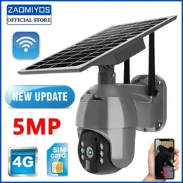 Câmeras IP Zaomiyos Marca 4G Cartão SIM WIFI Bateria Solar Câmera PTZ 3MP 5MP Ao Ar Livre À Prova D 'Água PIR Alarme Detecção de Movimento P2P CCTV 231130