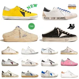 Mid Star Golden Sneakers Femmes Mode Chaussures Paillettes Italie Classique Blanc Do-old Dirty Designer Homme Rose Casual Chaussure Sil Sneaker Goldens Dupe Mocassins Plateforme