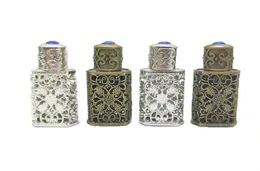 50 peças 3ml estilo bronze frascos de perfume árabe recipiente de garrafa de vidro árabe com decoração artesanal 6663218