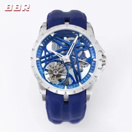 Montre de Luxe Men Watches 42mm Tourbillon Mechanical Movement DLC Coated Titanium Alloy Designer Watch