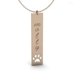 Pendanthalsband UFINE Personligt namn eller ord Fashion Dog Lovers Pet Memorial Bar Necklace Cooper High Quality N2145