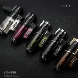 Transparent Visible No Gas Lighter Jet Torch/Turbo Mini Lighters Cigarette Smoking Accessories Gadgets for Men