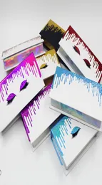 pink holographic lash packaging eyelashes box halloween 25mm 3d mink eyelashes with customize box rectangle eyelash box6594974