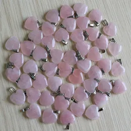 Charms Mode natürlichen Rosenquarz Stein Liebe Herzform rosa Stein Perlen Anhänger 20mm für Schmuckherstellung Anhänger 251W