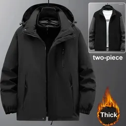 Men's Jackets Two-piece Waterproof Trench Jacket Men Winter Thick Windbreak Plus Size 12XL Fashion Casual Camping Male