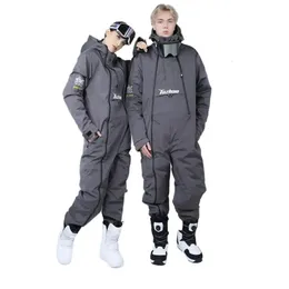 Skiing Suits OnePiece Ski Jumpsuit ColdProof Men's and Women's Outdoor Waterproof Windproof Snowboarding Suit 231130