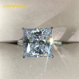 jewepisode Real Silver 925 보석 12mm 실험실 Moissanite Diamond Diadagement Ring Women Party Valentines Ring Gifts T200261Z