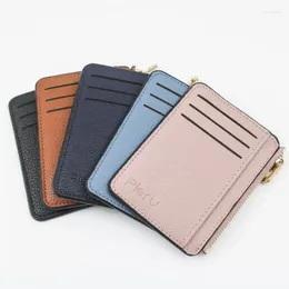 Card Holders Cross-border PU Lychee Print Creative Zipper Coin Wallet Bank Bag Multi-card Sleeve Portable Multi-color