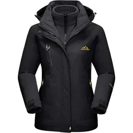 Casaco feminino jaqueta de inverno 3 em 1 jaqueta de esqui impermeável e à prova de vento jaqueta de inverno de lã parka casaco de neve 3CB4H