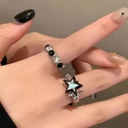 Anéis de casamento Y2K Kpop Lucky Star Anel Coração Ajustável Irregular Geométrico Punk Retro Mulheres Cristal Conjunto Moda Meninas Jóias Presentes 231130