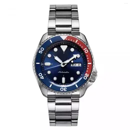 Zegarek luksus kwarcowy zegarek biznesowy blueMen's Watchcasual Spiral Crown Single Fold Bubusiness Rekretne wskaźnik mężczyzn Wackle