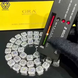 الأميرة قطعت Moissanite Square Square S and Roll Hiphop المجوهر