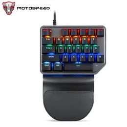 Tangentbord Motospeed K27 Gaming Mechanical Keyboard 27 Key Wired Backlight Single Handed Numpad Computer Keypad Red Switch för Laptop 231130