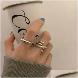 Charm Rings Ventfille 925 Sterling Sier Party For Women New Fashion Creative Mtilayer Geometric Thai Jewelry Gifts 2021 Drop Delivery Dh4Fd