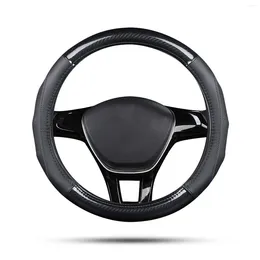 Steering Wheel Covers Ergocar Sports Carbon Fiber And One Layer Cowhide Car Cover Non-slip Protector Universal Diam