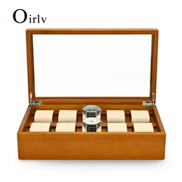 Smyckeslådor Oirlv Solid Wood Box For Watch Armband Premium Storage Organizer 342094CM Anpassningsbar trä 231201