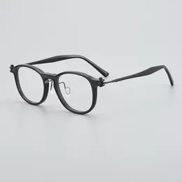 Sunglasses Frames Italian Design Round Acetate Titanium Glasses Frame Men 2023 RLT5885 Prescription Eyeglasses Women Optical Eye