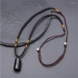 Collane con ciondolo Pietra naturale irregolare Collana di cristallo di tormalina nera grezza per uomo Donna Pilastro curativo Roccia Minerale Regalo Reiki X141