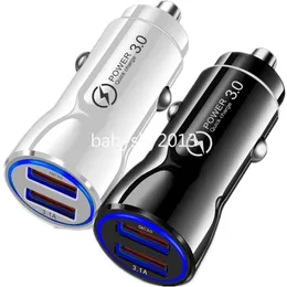 Carregamento rápido rápido 18 W Portas duplas Carregador de carro USB Adaptadores de energia para veículos para Ipad Iphone 11 12 13 14 15 Pro Max Samsung S20 S23 S24 HTC Android B1 PC mp3