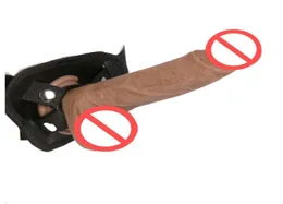 21 cm 18 cm dubbel silikon super realistisk dildo med strapon verklig hud touch för kvinnor onani sexprodukter vuxna erotiska leksaker2835020