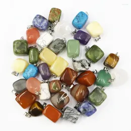 Hänge halsband som säljer blandad natursten kristall agat oregelbunden form halsband reiki charm diy mode smycken grossist 30 st