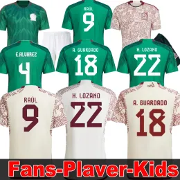 2022 Mexico soccer jersey fans player version H. LOZANO CHICHARITO G DOS SANTOS 22 23 GUARDADO football shirt tops men kids sets uniforms