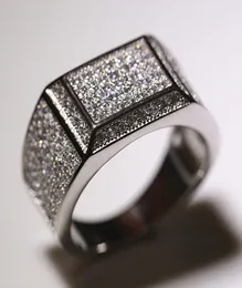 Anillos llenos de diamantes de Hiphop para hombres, joyería de lujo chapada en plata de alta calidad, diseño de marca, accesorios de moda 2382225