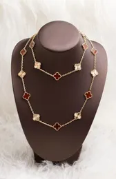 Fashion Vans Cleef Luxury 20-Diamond Clover Necklace-Högkvalitativ 18K Gulddesigner Halsband för kvinnors mode smycken Mothers Day Gifts