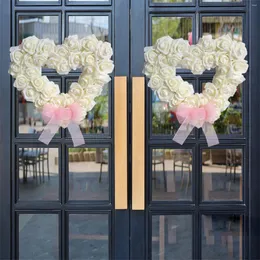 장식용 꽃 발렌타인 데이 흰색 장미 화환 2024 사랑 야외 결혼식 장면 장식 소품 패션 및 간단한 집
