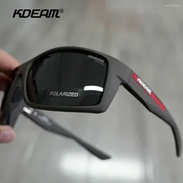 Sunglasses KDEAM Fashion Men Women Polarized UV400 Outdoor Fishing Sport Eyewear Bike Goggles HD Mirrored