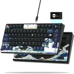 Tangentbord Womier S-K80 Gamer Keyboard med färg OLED Display Mekaniskt spel Keyboard Swappable Packer Mount RGB Anpassade tangentbord 231130