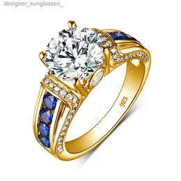 Pierścienie zespołowe Certyfikowane D Color VVS1 2CT Moissanite Diamond Pierścień dla kobiet w 100% srebrna srebrna biżuteria ślubna Pass Testl231201
