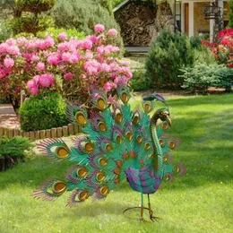 Gartendekorationen, Vogelstatuen für langlebige Metall-Erbsenhähne, dekorative Weihnachtsvögel, Outdoor-Zubehör