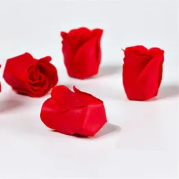 Kwiaty dekoracyjne 9 mydło róży kwiat Trójwarstwowy bez symulacji podstawowej wieczne DIY Dekoracyjne prezent