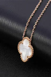 Wholale Ladi Clover Shell Pendant Stainls Steel 18K Rose Gold Women Necklace5105710