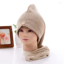 Ręcznik Szybka suszarka Suszarka Głowa Absorpcja Water Water Bath Hat Grusted Coral Velvet Suche Hair Cap