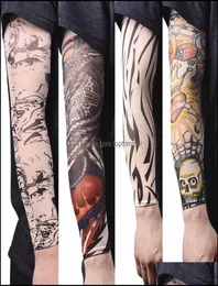 Dövmeler Sanat Sağlığı Güzellik Isıtıcı Naylon Elastik Sahte Geçici Dövme Kol Tasarımları Vücut Kol Çorapları Havalı Erkekler İçin Tatoo Kadınlar 5743428