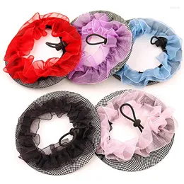 Hair Accessories 3pcs Beautiful Bun Cover Snood Women Girls Net Ballet Dance Skating Crochet Fanchon Rhinestone Styling Headwear