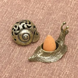 Dekorativa föremål Figurer Antik mässing Snail Statue rökelsedisk prydnad kreativ kinesisk traditionell hemdekoration hantverk tillbehör bärbara 231130