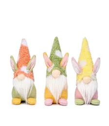 Ornamenti da tavolo per bambole senza volto di Pasqua Decorazione per bambole di coniglio di cartone animato Decorazione di festival Layout di scena Regalo per bambini per bambini6208957