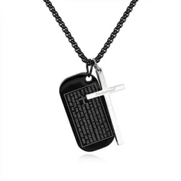 Lord's Personality Prayer Necklace Holy Bible Pendant Cruxifix Cross Necklace Mens Women Syckel Religiös Kristen katolik280i