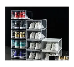 Storage Boxes Bins Detachable Transparent Thickened Plastic Clear Shoe Box Stackable Combination Shoes Container Boxes Organizer B4207091