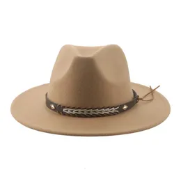 Wide Brim Hats Bucket Hats Cowboy Hat Winter Women Hat Hats for Women Man Caps Fedoras Felted Panama Hat Western Cowboy Vintage Solid Fedoras Chapeau Femme 231130